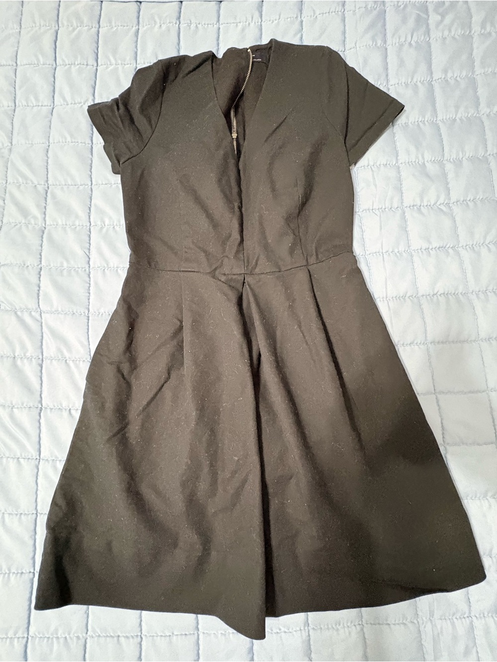 GAP Black Short-Sleeve Fit & Flare Dress